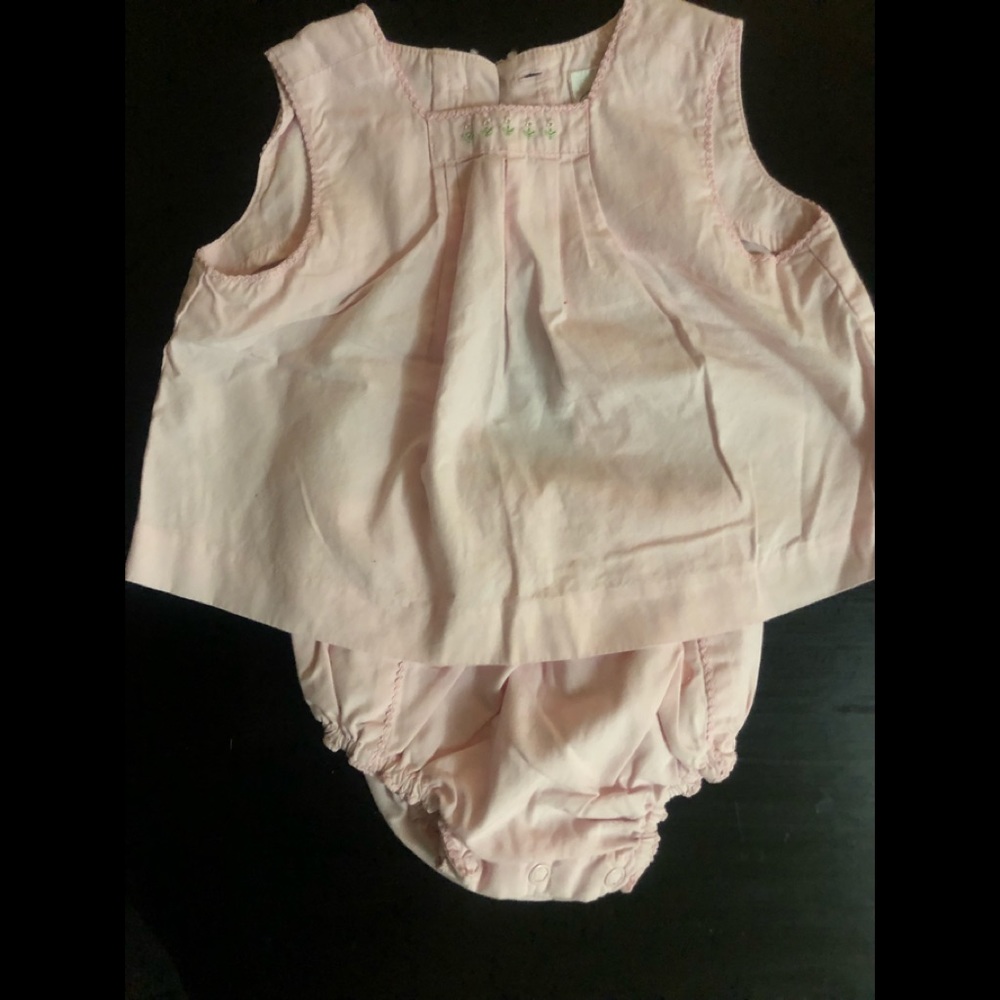 Baby girl dress with matching bloomers